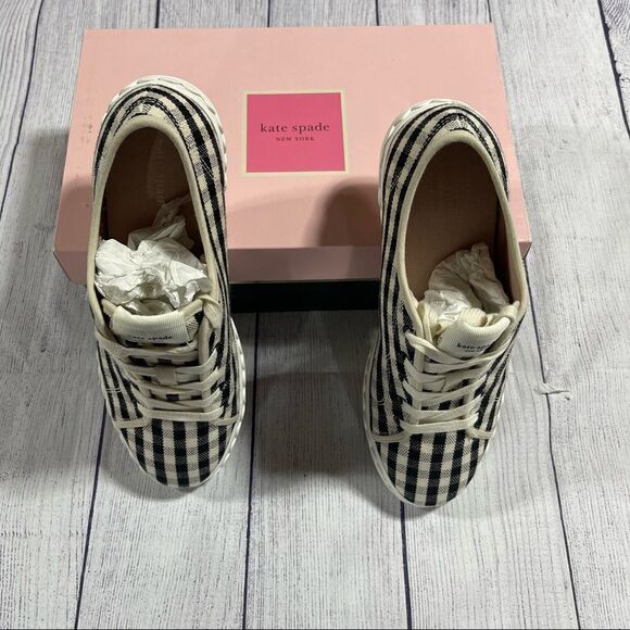 KATE SPADE Vale Sneakers - Gingham Black/Cream - Picture 6 of 9